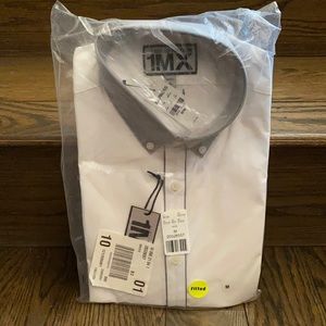 Slim Solid Stretch Cotton 1MX Dress Shirt szM